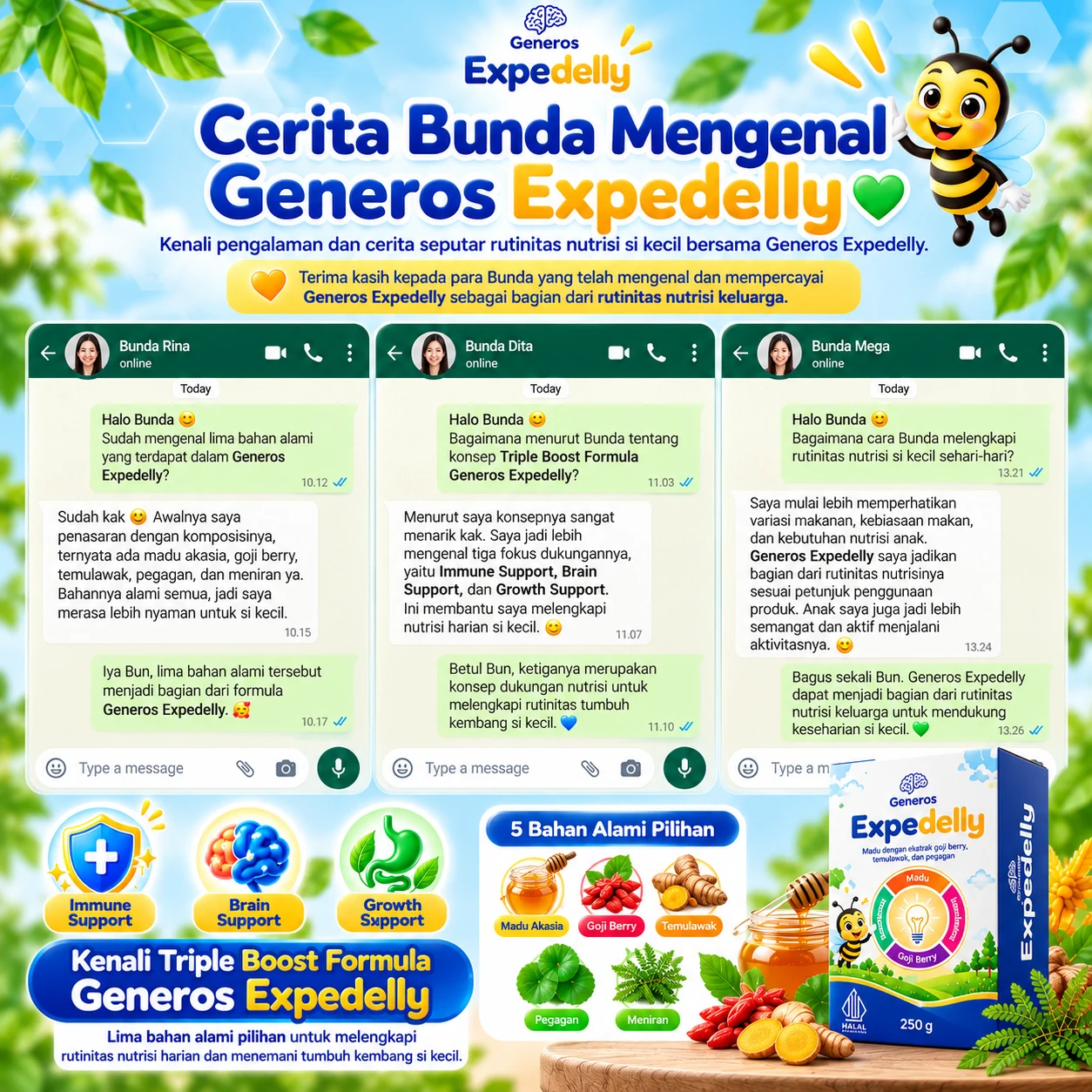 Ilustrasi cerita keluarga tentang Generos Expedelly